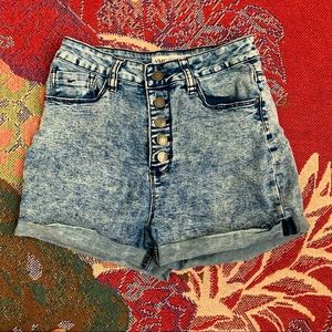 Vintage High Waisted Acid Washed Shorts from YMI!